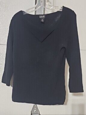 Rafaella Black Ribbed Knit Top